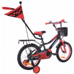 Detský bicykel 16" Fuzlu Thor čierno-červeno-modro-lesklý